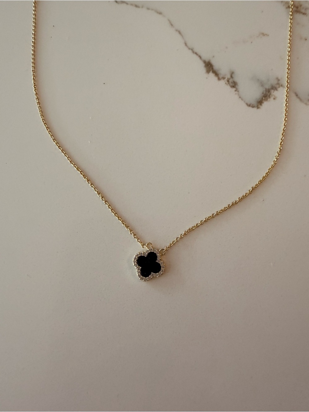 Electric Picks Necklace with Black Clover Pendant